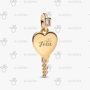 Pandora Engravable Heart Key Pendant